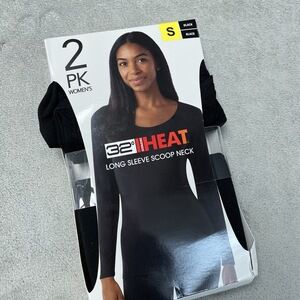 32 Degrees Women's S Long Sleeve Scoop Neck Black H0870